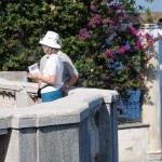 Tourists on a terrace of Sorrento
