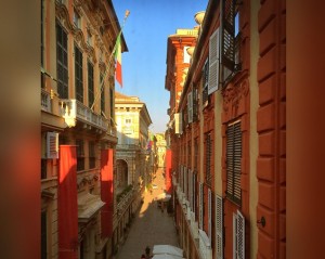 Genoa, via Garibaldi. Pic by Andrea Puggioni (Flickr User @cebete)