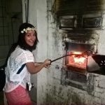 Home making bread in the oven