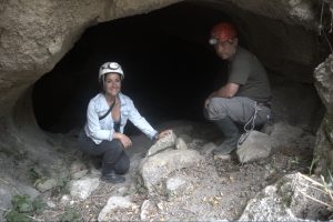 Roxana and Marco inside the cave