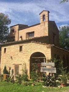 Half church half house on the cammino to Amandola