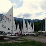 Sailing boats on Santa Croce Lake