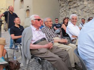 Giuseppe (far left) at the poetry event