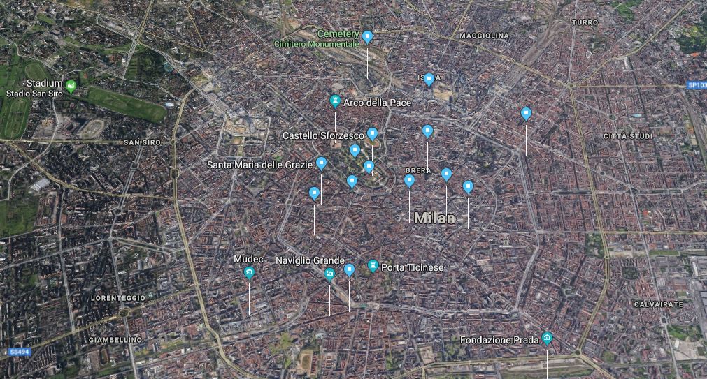 Milano and Leonardo Map