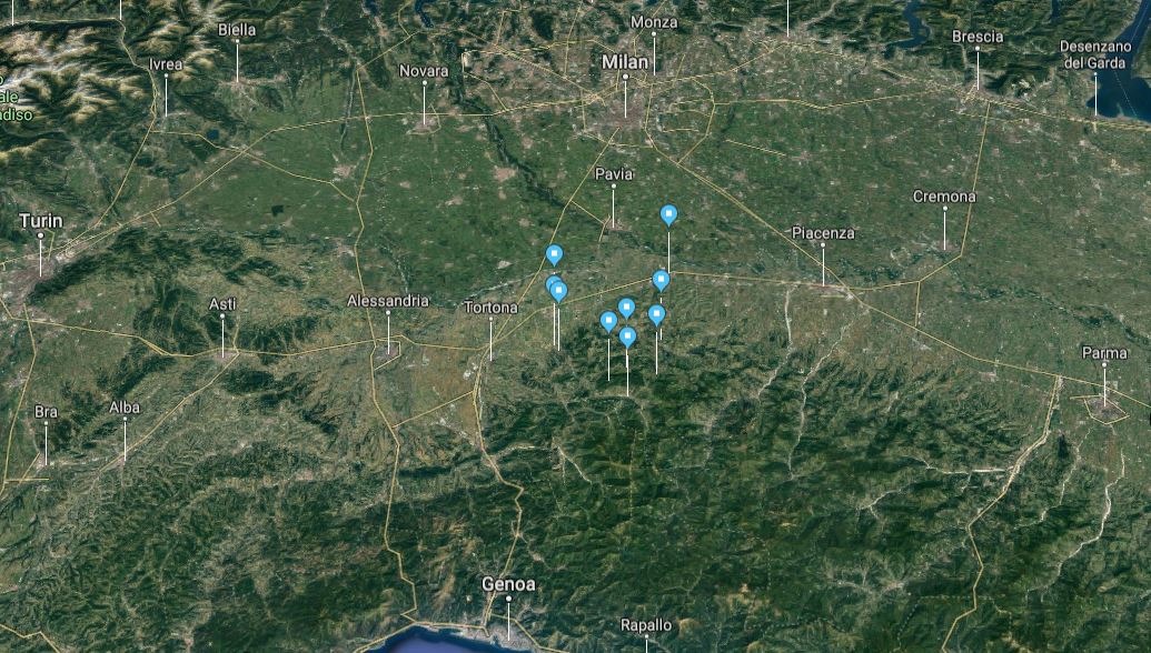 Map web serie Oltrepo Pavese