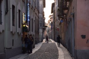 Pavia, pretty cobblestone street