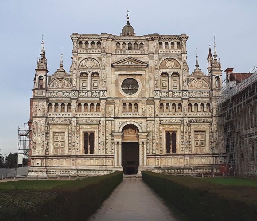 Certosa di Pavia - the white marble facade