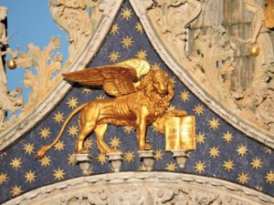 Venice - the lion of St Mark above the Duomo