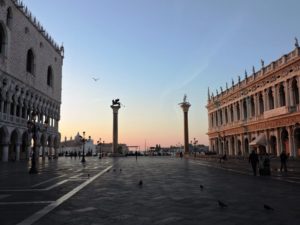 Venice - Piazza San Marco - the Colums of Saint Mark and Saint Theodore of Amasea - the dragon slayer