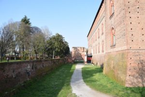 Pavia, Castello Visconteo - the old moat the surrounds the castle is now a walking path!