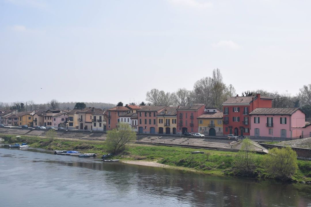 Pavia, Ticino River - old homes of the ancient fishing quarter on the riverbank