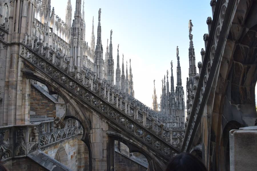 Duomo roof spires seen from the first terrace