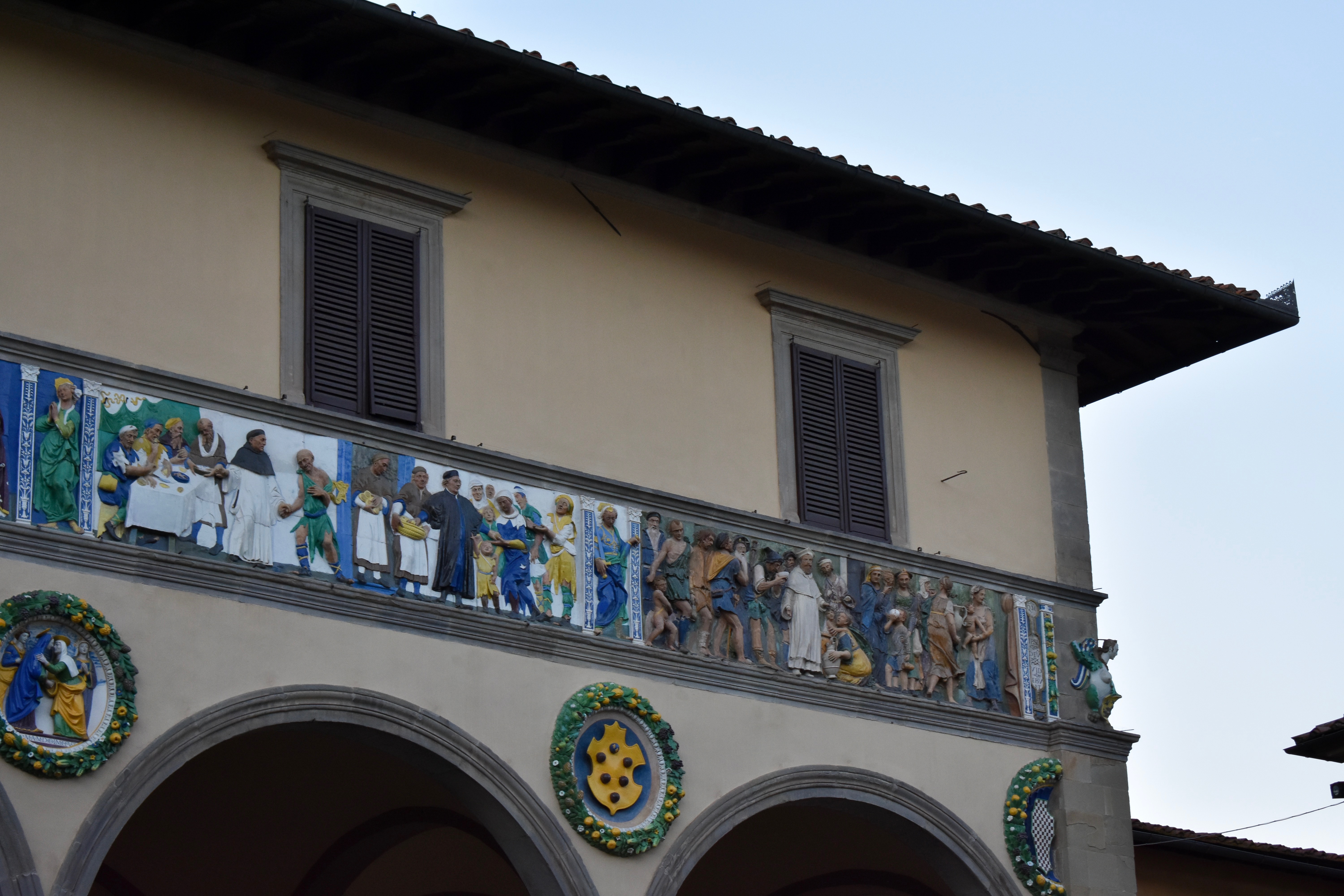 Pistoia, a part of the frieze of Ceppo hospital