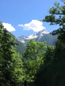 View walking from Crest de Sous to a small village