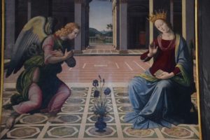 Basilica di Santo Spirito – the Cappella Frescobaldi – The Annunciation painted in 1498 by Pietro Donzello (1452-1509). Another 'stolen' photo!