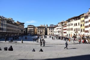 Piazza Santa Croce - the view of the square from the steps of the Basilica