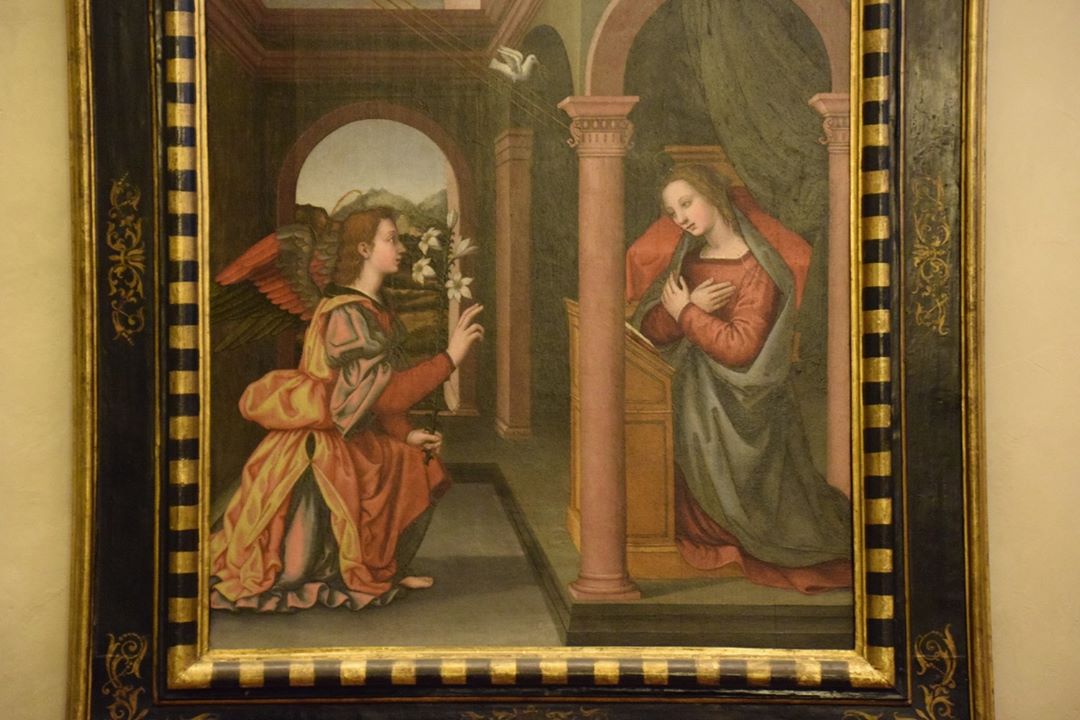 Florence - Uffizi Gallery - The Annunciation painting in 1550 by Plautilla Nelli (1524-1588)