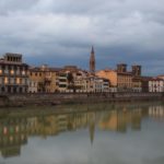 View of the Arno River at dusk