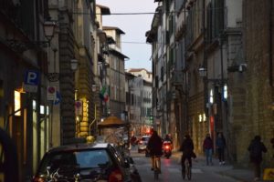 A typical Florentine street at dusk!