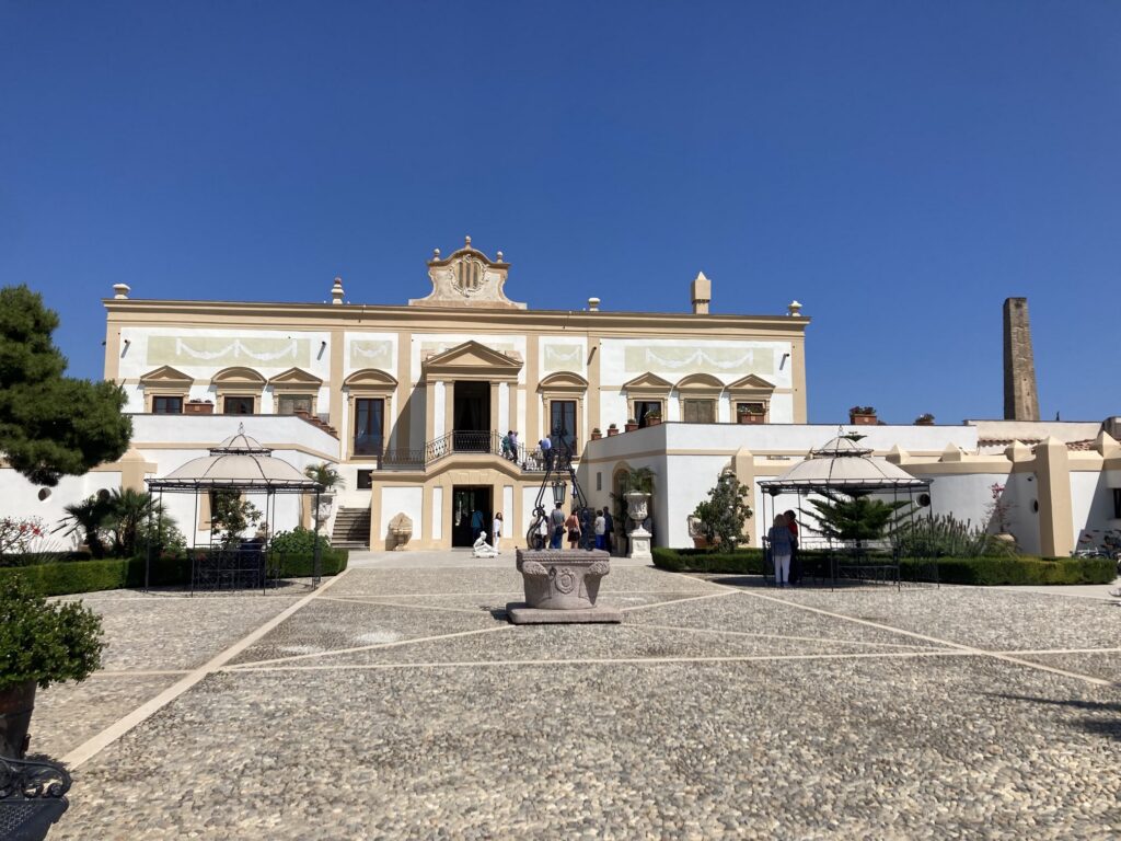 A view of the villa from the quad