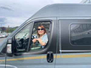 Syusy driving her camper